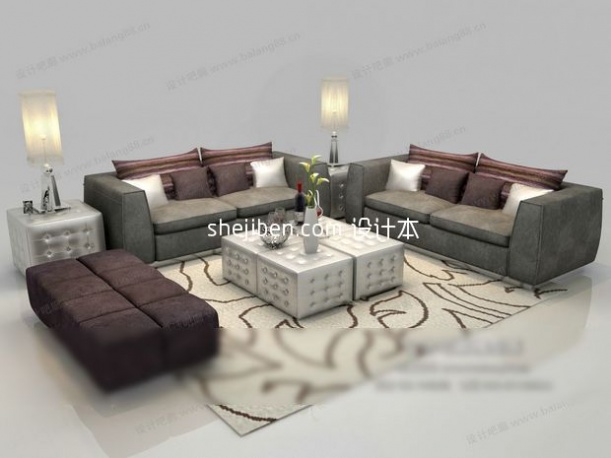 细腻温暖现代中式沙发组合