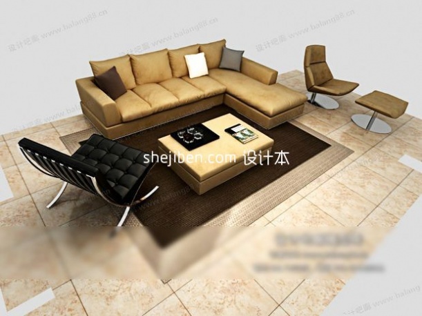 组合沙发3d模型下载
