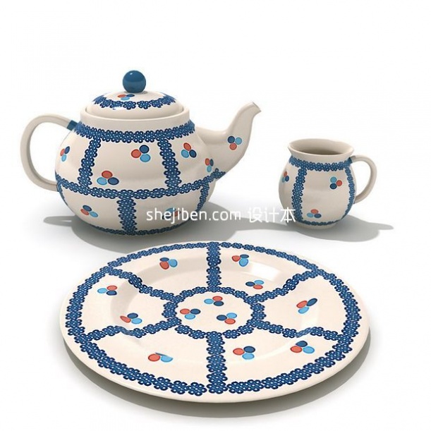 新疆地区常用的茶具3d模型下载
