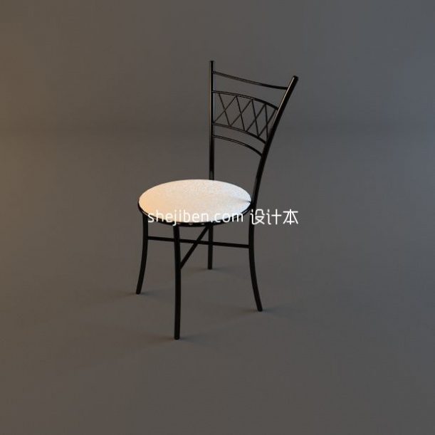 黑白配圆椅子3d模型库免费下载