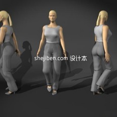 中年女性人体3d模型下载