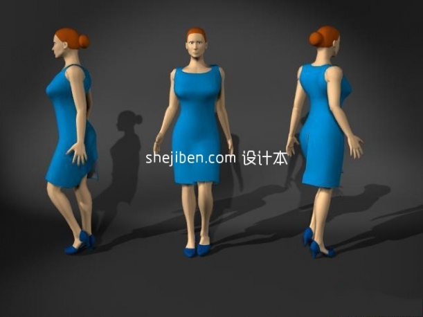 普通女士3d人体模型下载