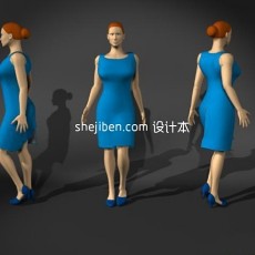 普通女士人体3d模型下载