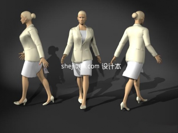 中年女性3d人体模型下载