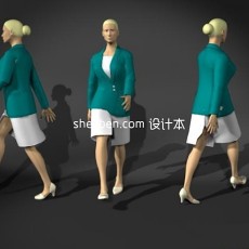 中年妇女max人体3d模型下载