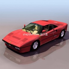 红色法拉利跑车3d模型下载