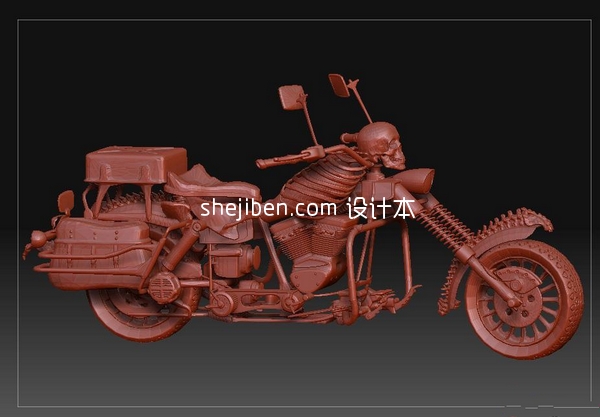 骷髅摩托车3d模型