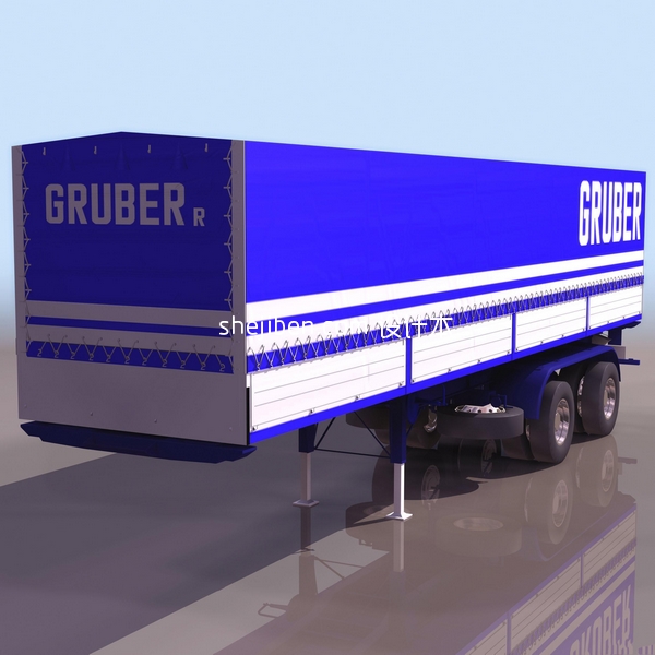 3d卡车-货车-集装箱运输车模型