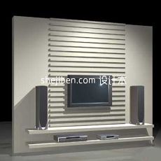 白色现代风格电视柜3d模型下载