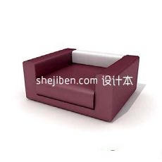 实材皮质单人沙发3d模型下载