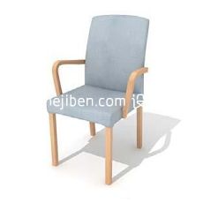 现代简约实木布艺扶手椅子家具3d模型下载
