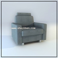 现代简约休闲单人沙发3d模型下载