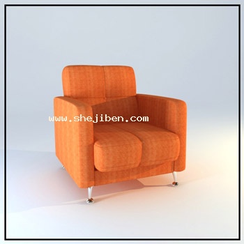 现代休闲单人沙发3d模型下载
