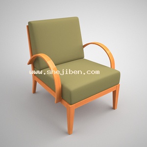 现代简约休闲单人沙发3d模型下载