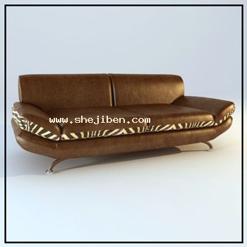现代简约休闲双人沙发3d模型下载