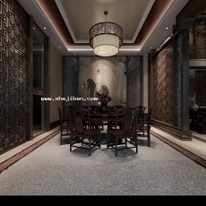 小型中式餐厅3d模型下载