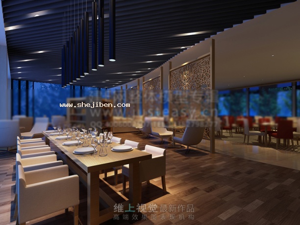 现代餐厅3d模型下载