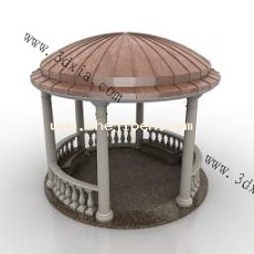 圆形景观亭3d模型下载