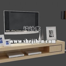 现代电视柜3d模型下载