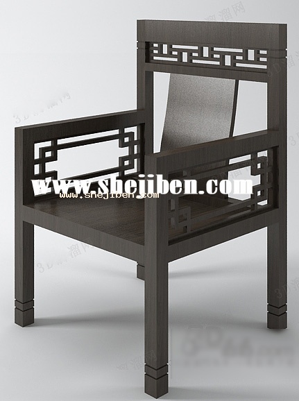 中式装饰椅子3d模型下载