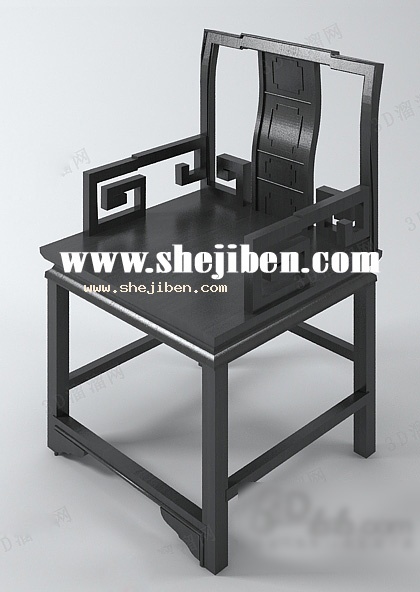 现代圆形圈椅3d模型下载