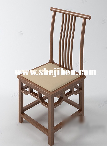 现代中式椅3d模型下载