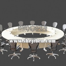 办公会议桌子3d模型下载
