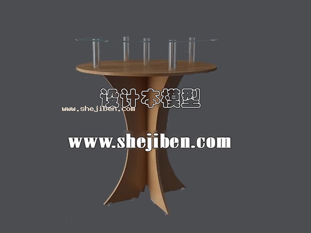 木质咖啡桌3d模型下载