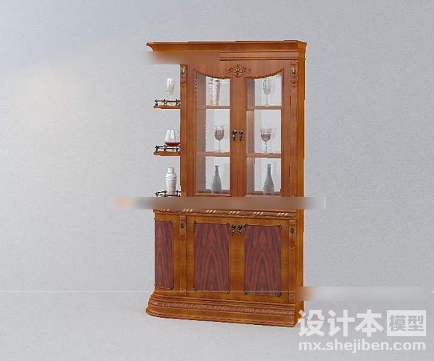 美工家具酒柜3d模型下载
