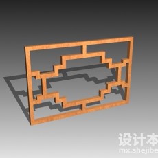 中式窗格3d模型下载