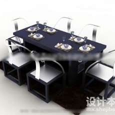 中式餐桌 3d模型下载