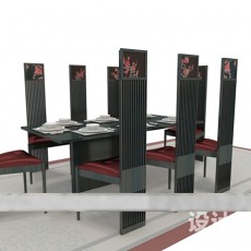 仿古家具桌椅组合3d模型下载