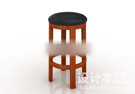 酒吧木头椅子3d模型下载