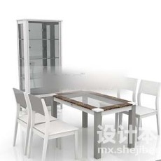概念桌椅组合3d模型下载