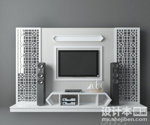 电视柜设计3d模型下载