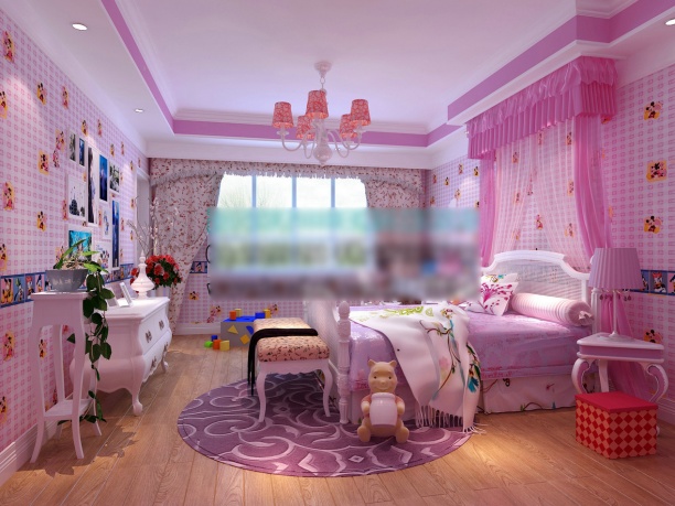 粉色卧室3d模型
