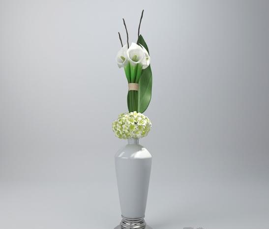 白色花瓶3d模型下载