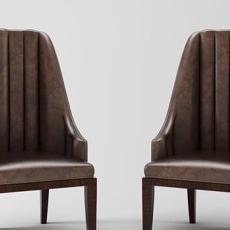 棕色皮质单椅3d模型下载