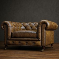 欧式风格单人沙发3d模型下载