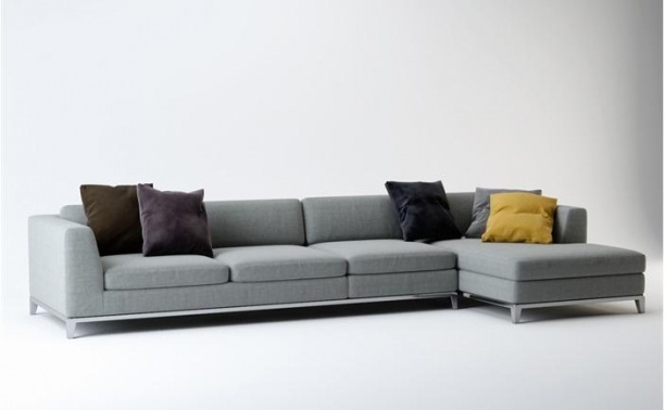 灰色组合沙发三维模型