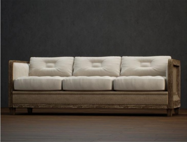 复古风格3d沙发模型免费下载