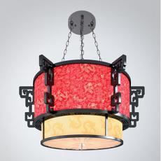 中式红色灯罩吊灯3d模型下载