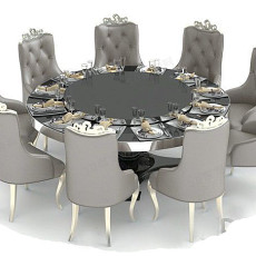欧式圆形餐桌推荐3d模型下载