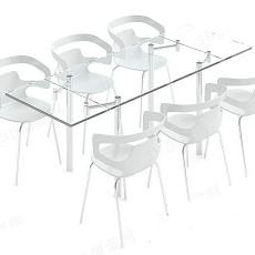 玻璃餐桌3d模型下载