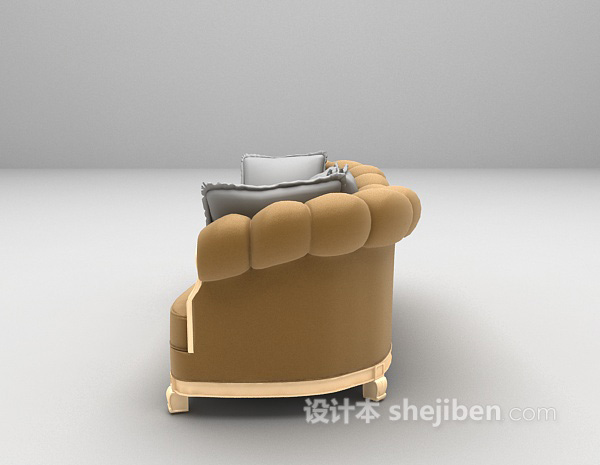 欧式风格布艺三人沙发3d模型下载