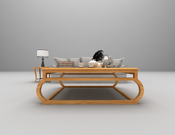 木质家庭沙发3d模型下载