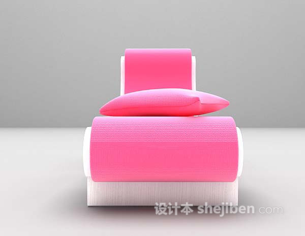 设计本粉色椅子3d模型下载