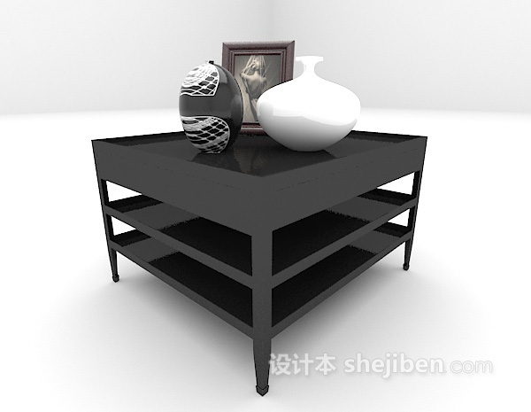 现代风格黑色床头柜3d模型下载