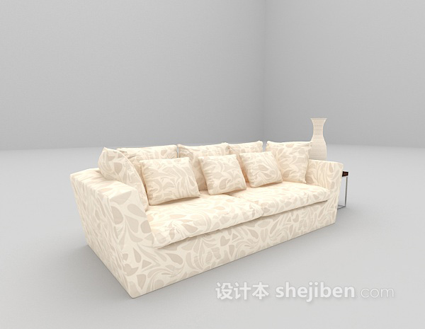 现代风格长形沙发3d模型下载