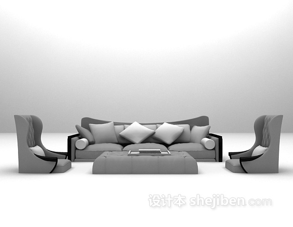 欧式家庭沙发3d模型下载